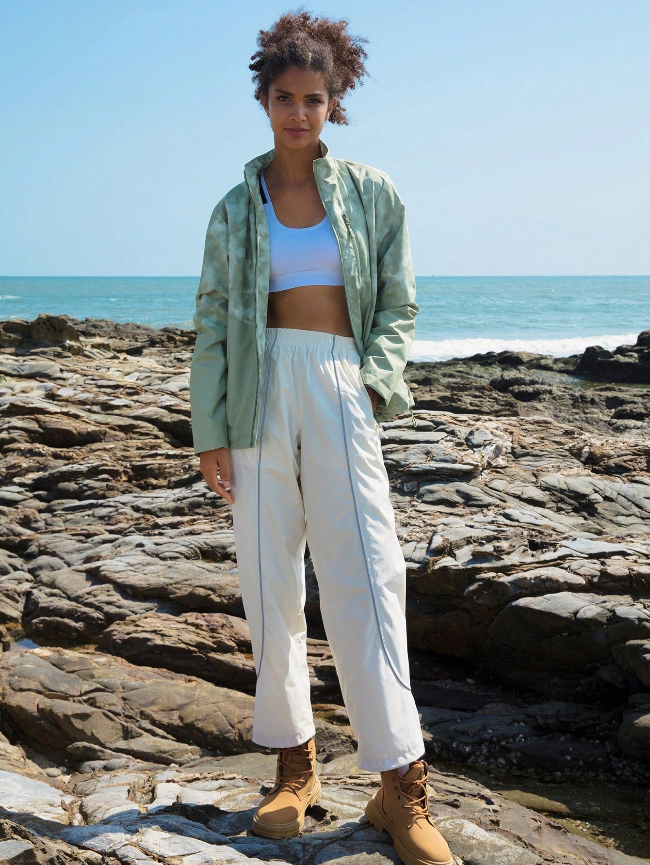 In My Nature Tie Dye Print Zip Up Softshell Jacket