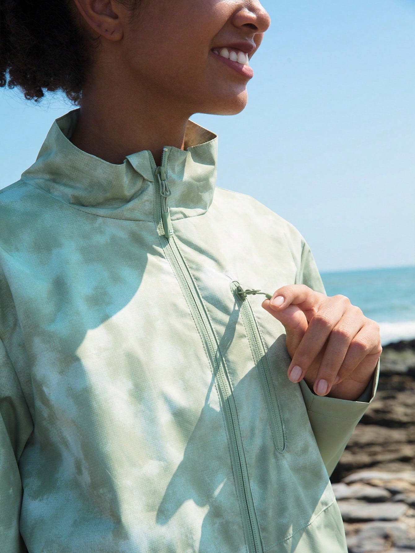In My Nature Tie Dye Print Zip Up Softshell Jacket
