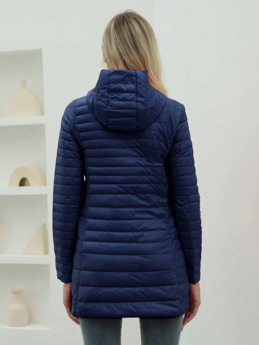 ZIAI ZIAI Women Solid Color Lightweight Long Hooded Winter Down Coat Casual Outdoor Autumn Winter Coat Women