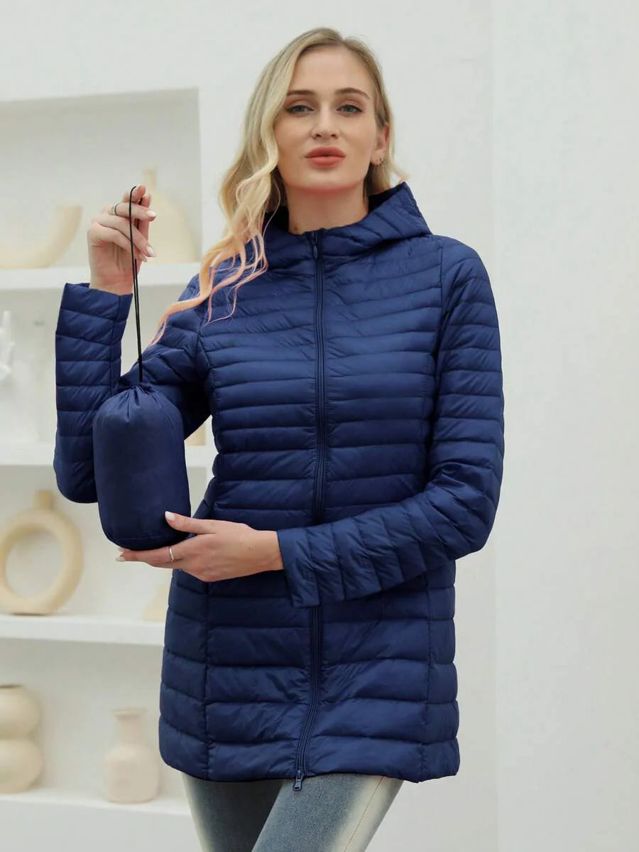 ZIAI ZIAI Women Solid Color Lightweight Long Hooded Winter Down Coat Casual Outdoor Autumn Winter Coat Women
