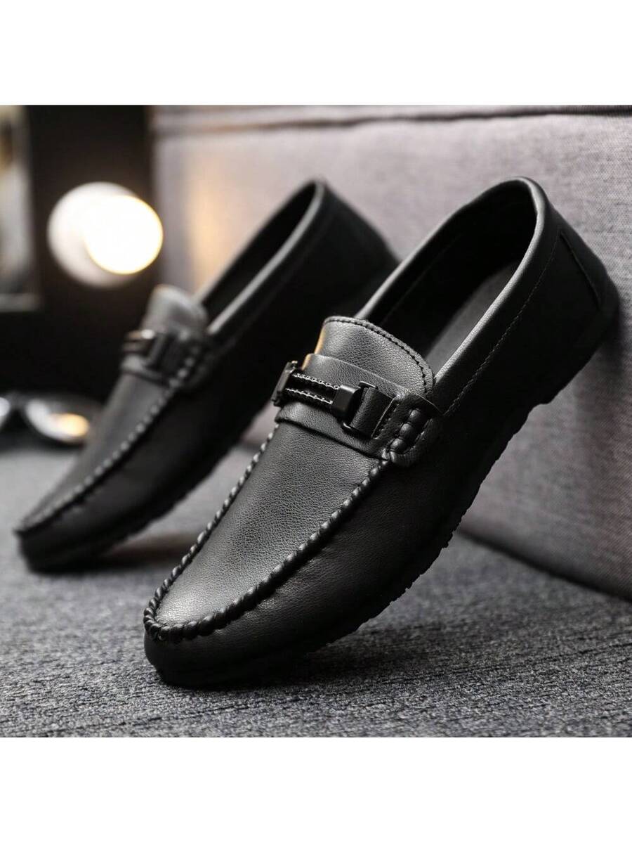 Men's Fashionable Business Formal Shoes With Comfortable Soft Bottom, Lightweight, Slip-On Loafers (Size Runs Small, It Is Recommended To Choose One Size Up)