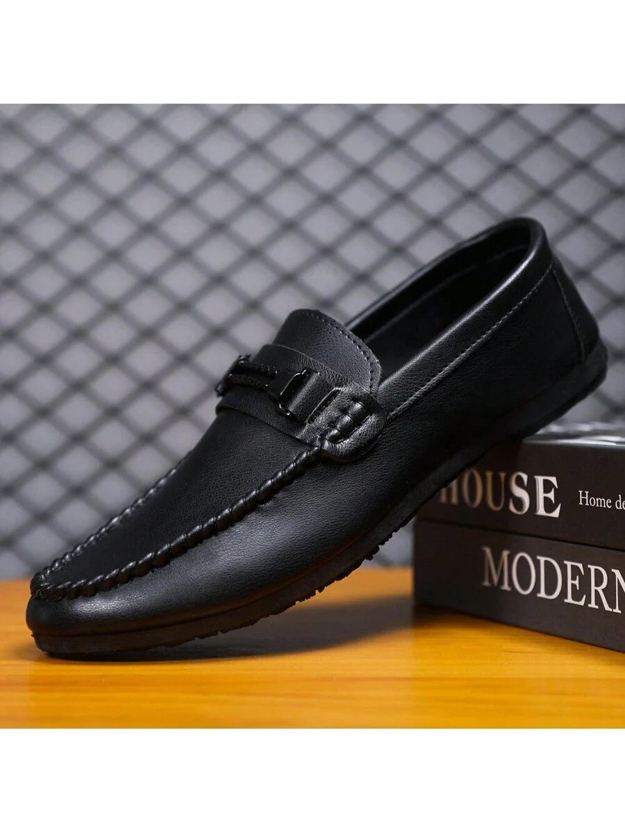 Men's Fashionable Business Formal Shoes With Comfortable Soft Bottom, Lightweight, Slip-On Loafers (Size Runs Small, It Is Recommended To Choose One Size Up)