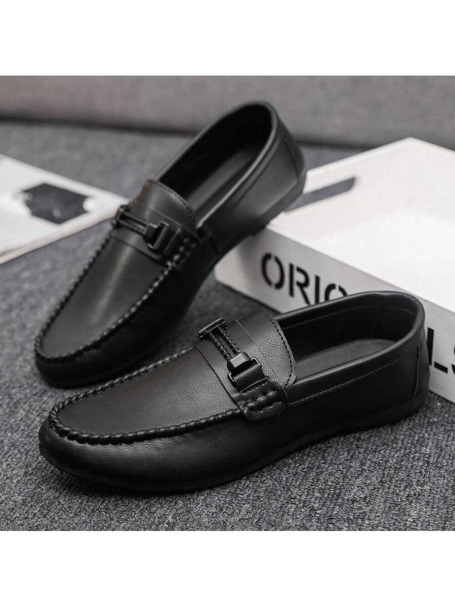Men's Fashionable Business Formal Shoes With Comfortable Soft Bottom, Lightweight, Slip-On Loafers (Size Runs Small, It Is Recommended To Choose One Size Up)