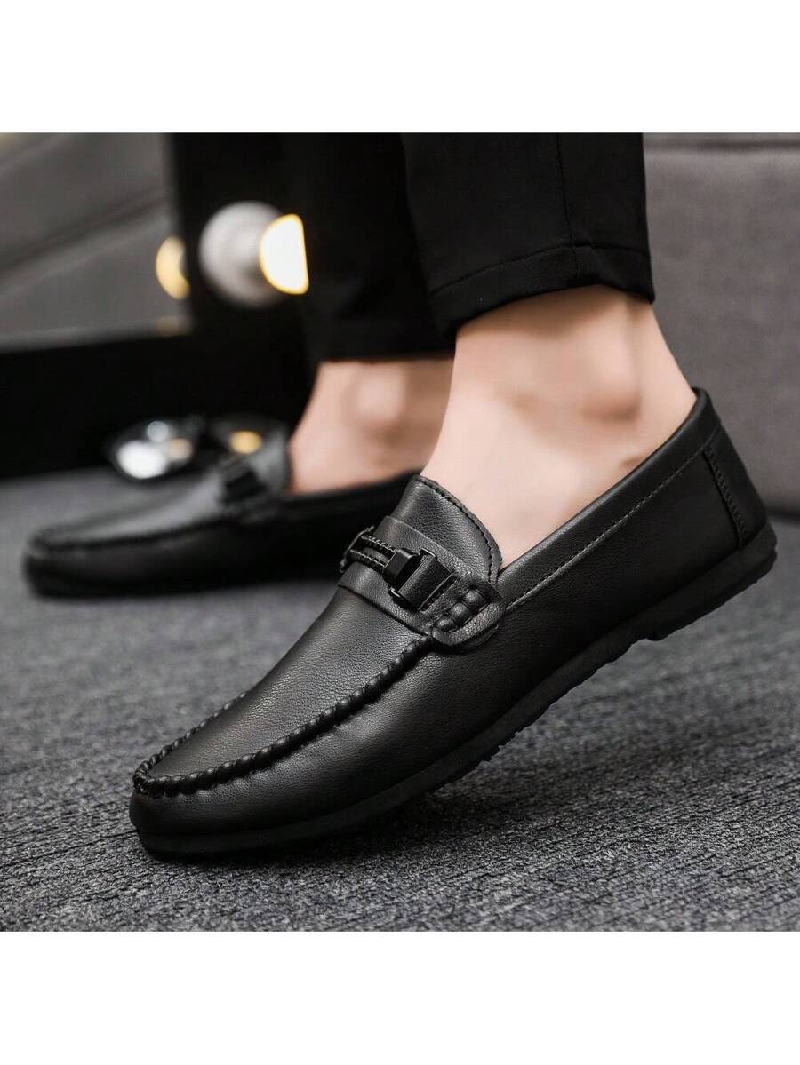 Men's Fashionable Business Formal Shoes With Comfortable Soft Bottom, Lightweight, Slip-On Loafers (Size Runs Small, It Is Recommended To Choose One Size Up)