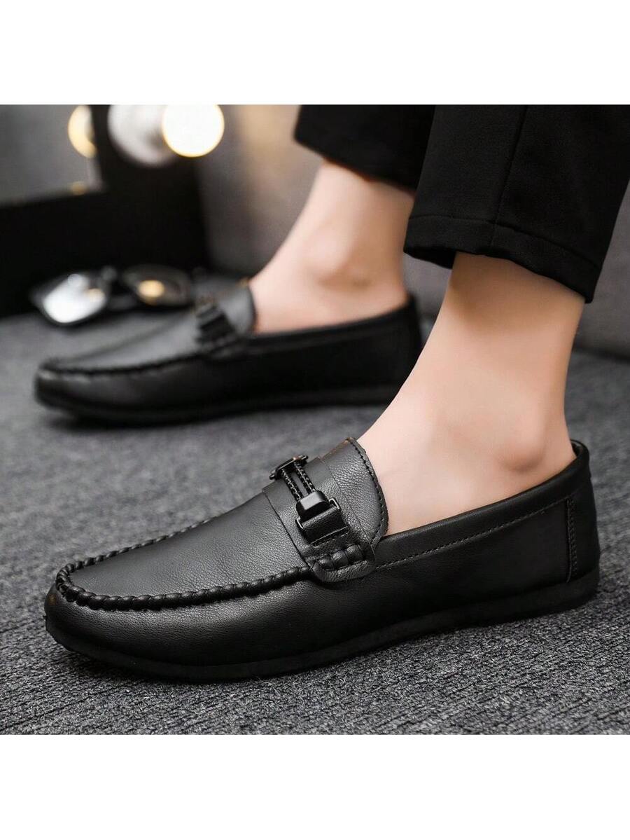 Men's Fashionable Business Formal Shoes With Comfortable Soft Bottom, Lightweight, Slip-On Loafers (Size Runs Small, It Is Recommended To Choose One Size Up)