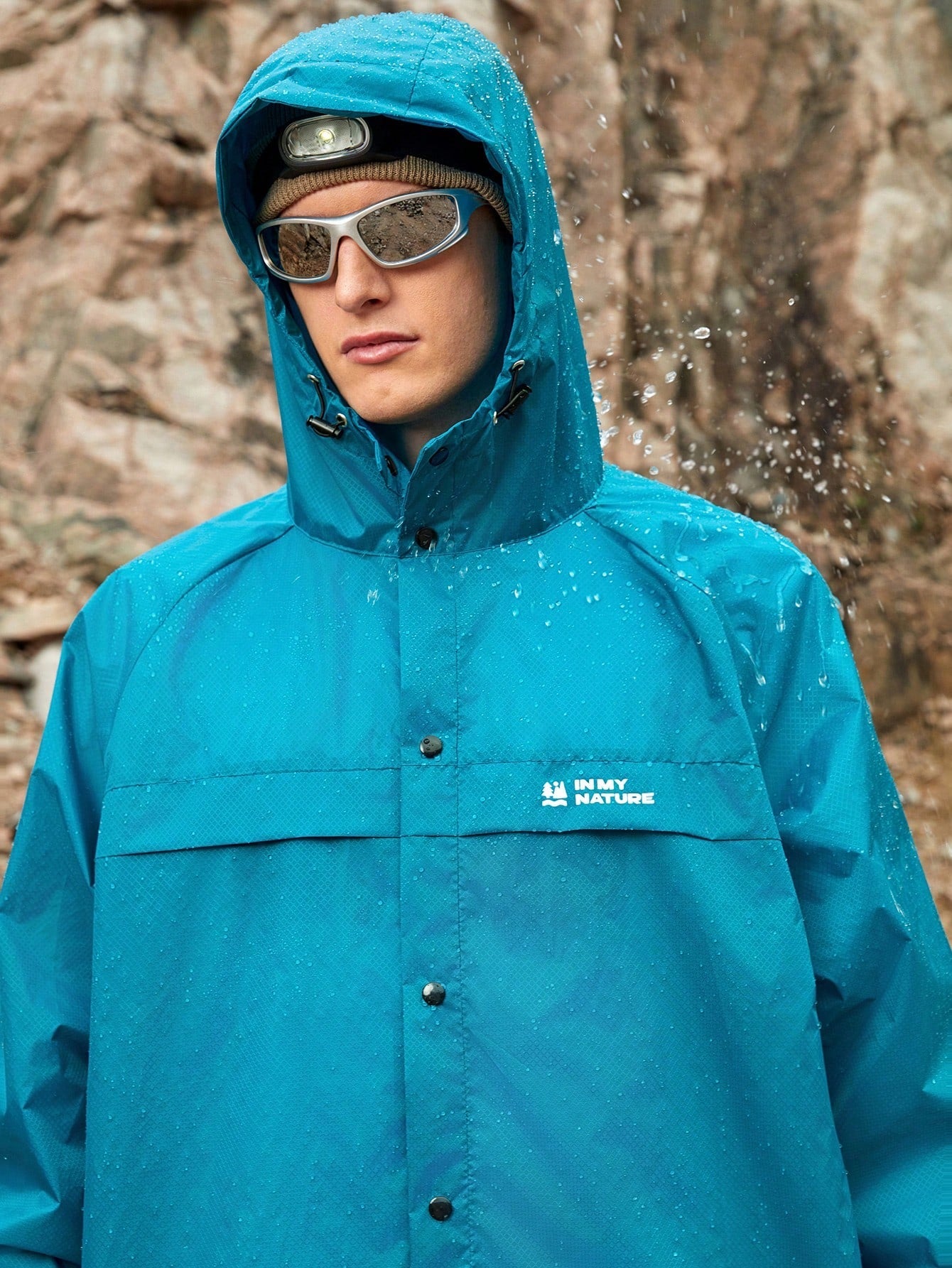 SHEIN In My Nature Men's Zipper Front Outdoor Fleece Jacket Hiking Clothes