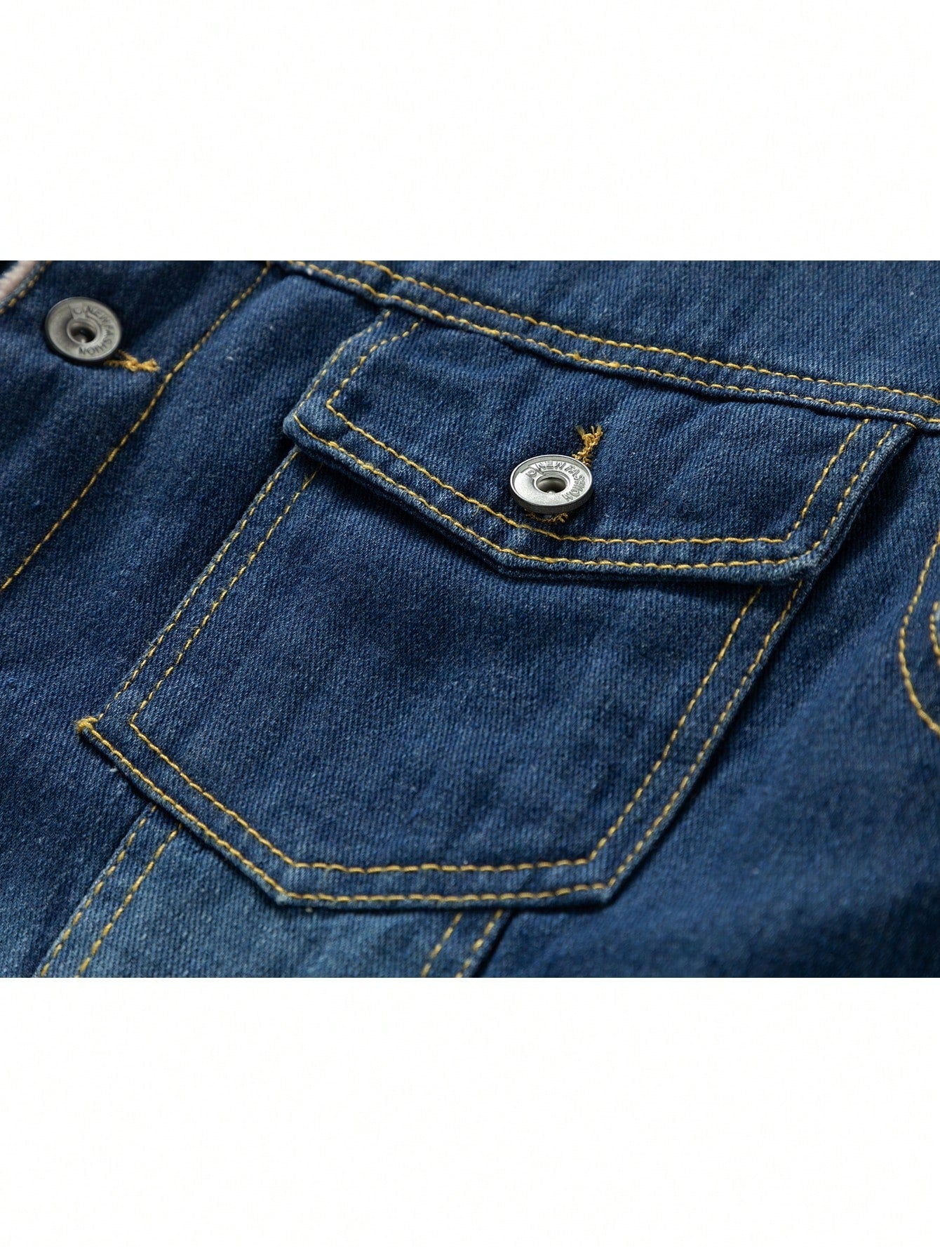 Men's Borg Collar Teddy Lined Denim Jacket for Fall Winter