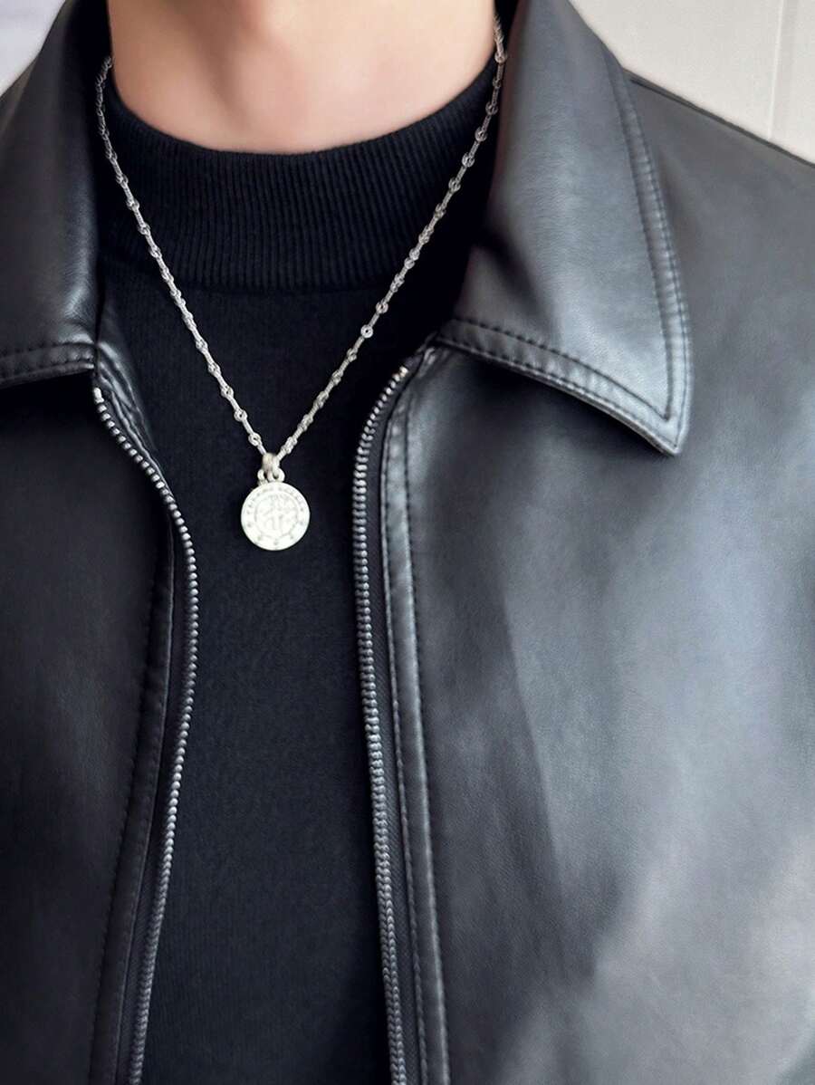 Men's Spring Autumn New Motorcycle Leather Jacket Outerwear,Fleece