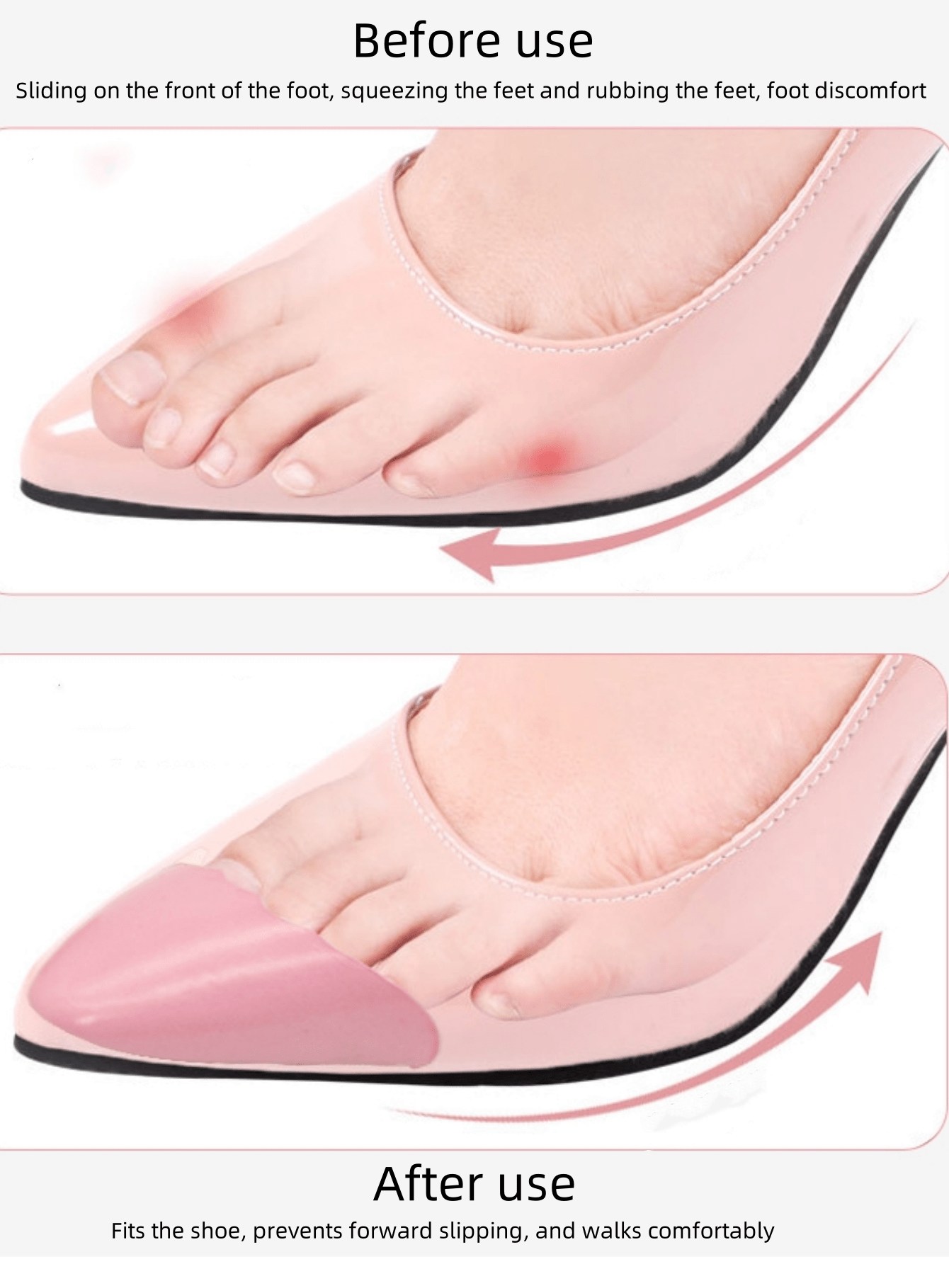 1 Pair Soften Half-Code PU Toe Filling Shoe Toe Inserts for High Heel Shoes with Adjustable Size Anti-Wear Pointed Toe Shoe Stuffer for Women High Heels Women Pumps and Men Sneakers Shoes Summer Daily Wear