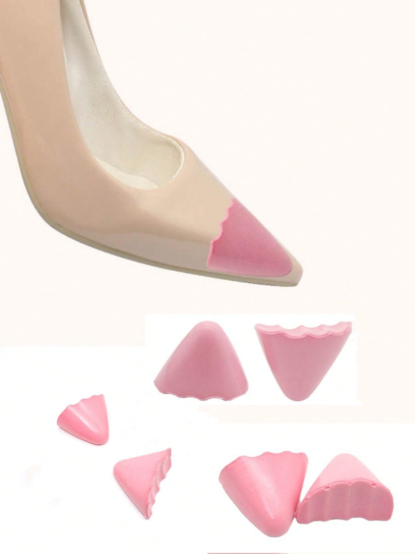 1 Pair Soften Half-Code PU Toe Filling Shoe Toe Inserts for High Heel Shoes with Adjustable Size Anti-Wear Pointed Toe Shoe Stuffer for Women High Heels Women Pumps and Men Sneakers Shoes Summer Daily Wear