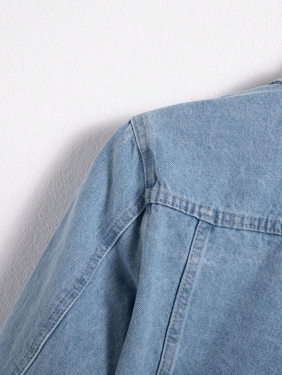 Manfinity Homme Men Cotton Flap Pocket Denim Jacket Without Tee, Fall