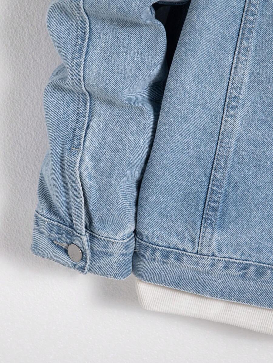 Manfinity Homme Men Cotton Flap Pocket Denim Jacket Without Tee, Fall