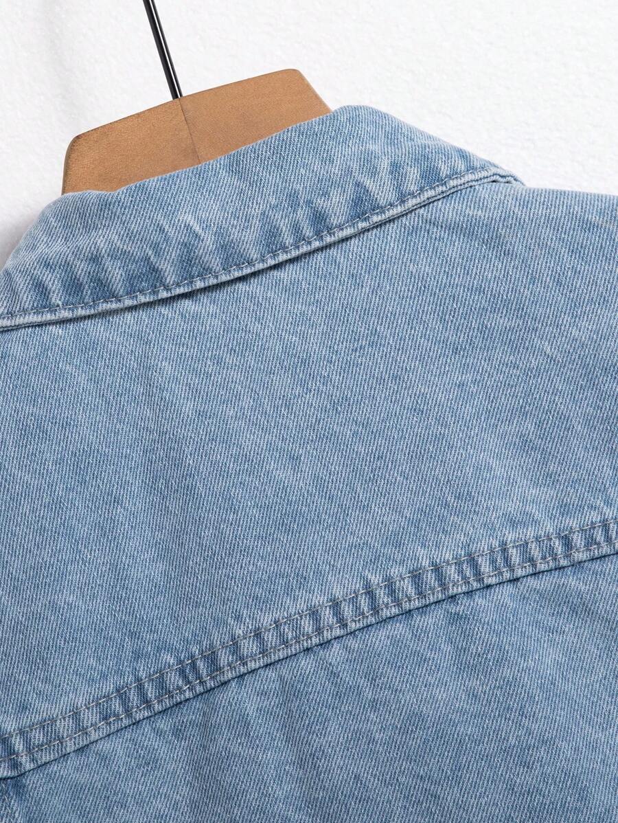 Manfinity Homme Men Cotton Flap Pocket Denim Jacket Without Tee, Fall