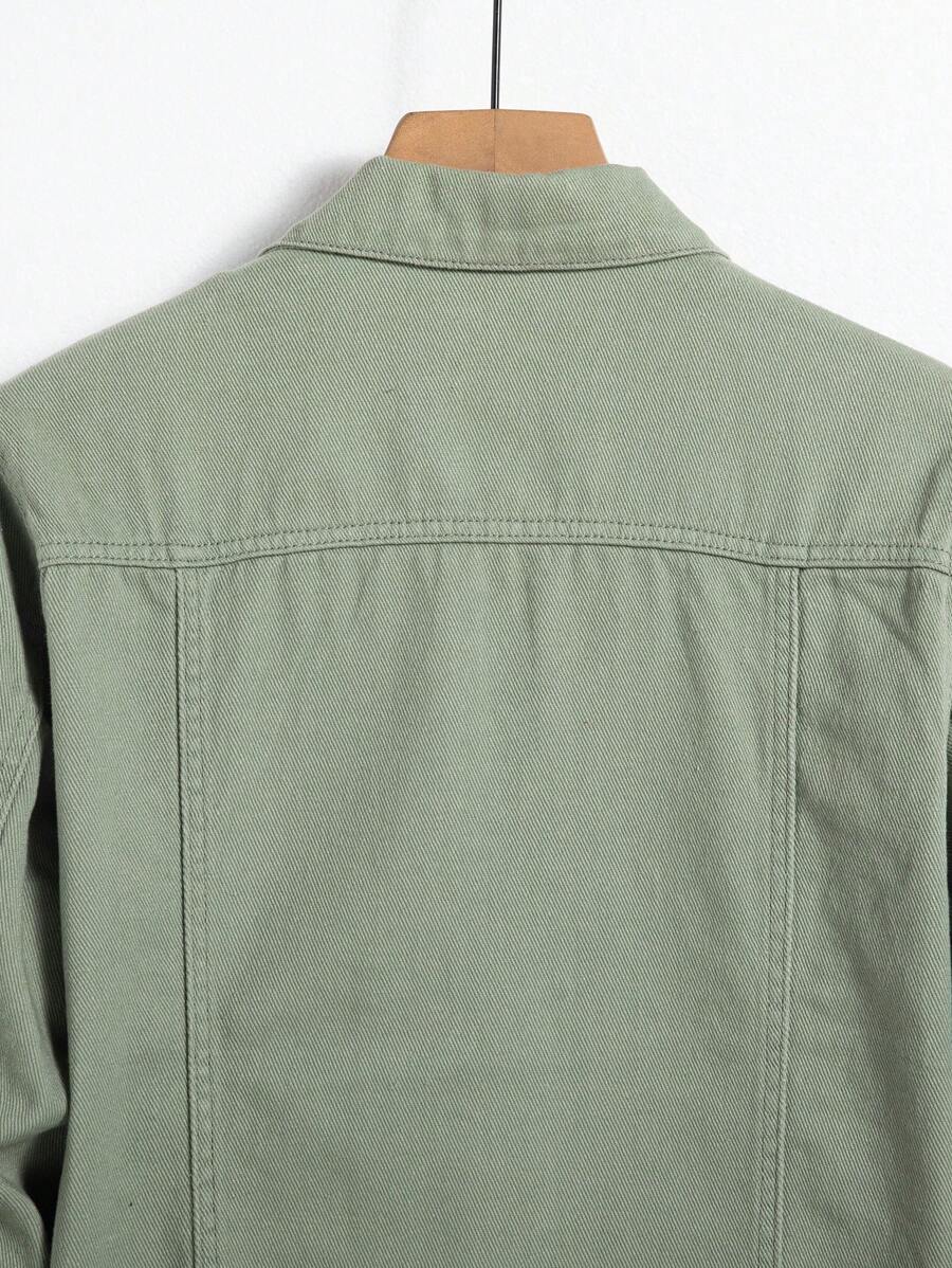 Manfinity Homme Men Spring Autumn Long Sleeve Jeans Jacket With Flap Pocket