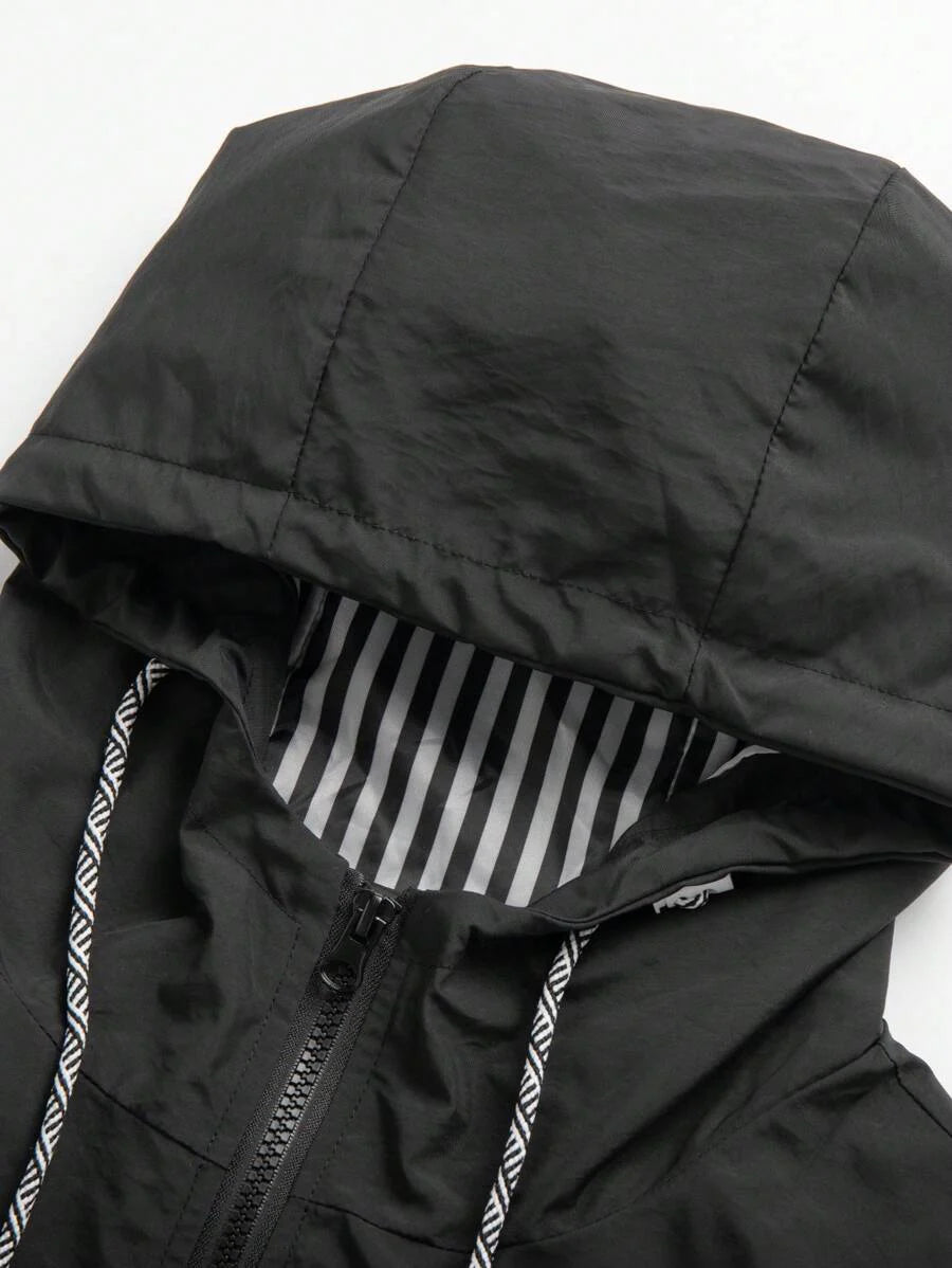 1pc Women's Outdoor Casual Sport Wind Jacket, Water Repellent Thin Solid Color Spring Windbreaker