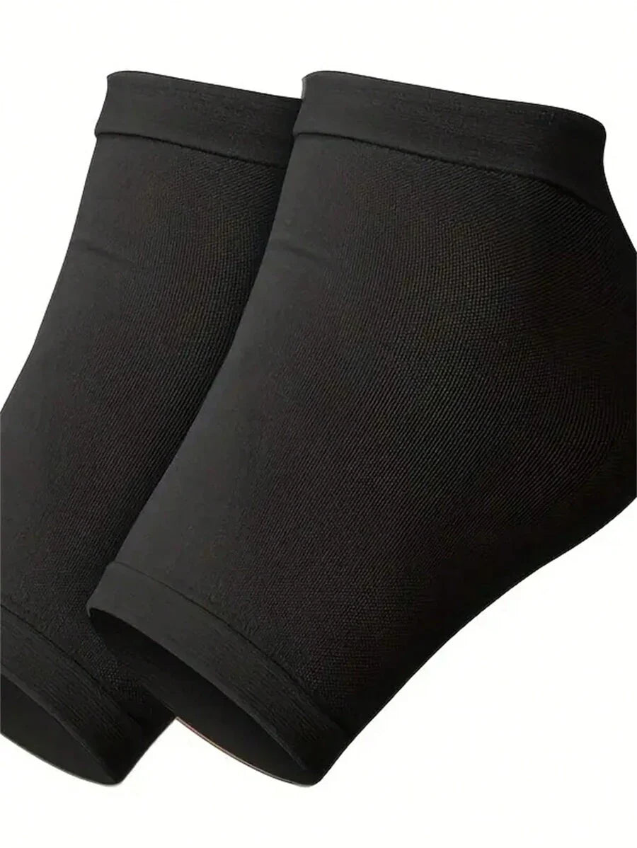 1 Pair Unisex Black Khaki Fabric Heel Protective Sleeves