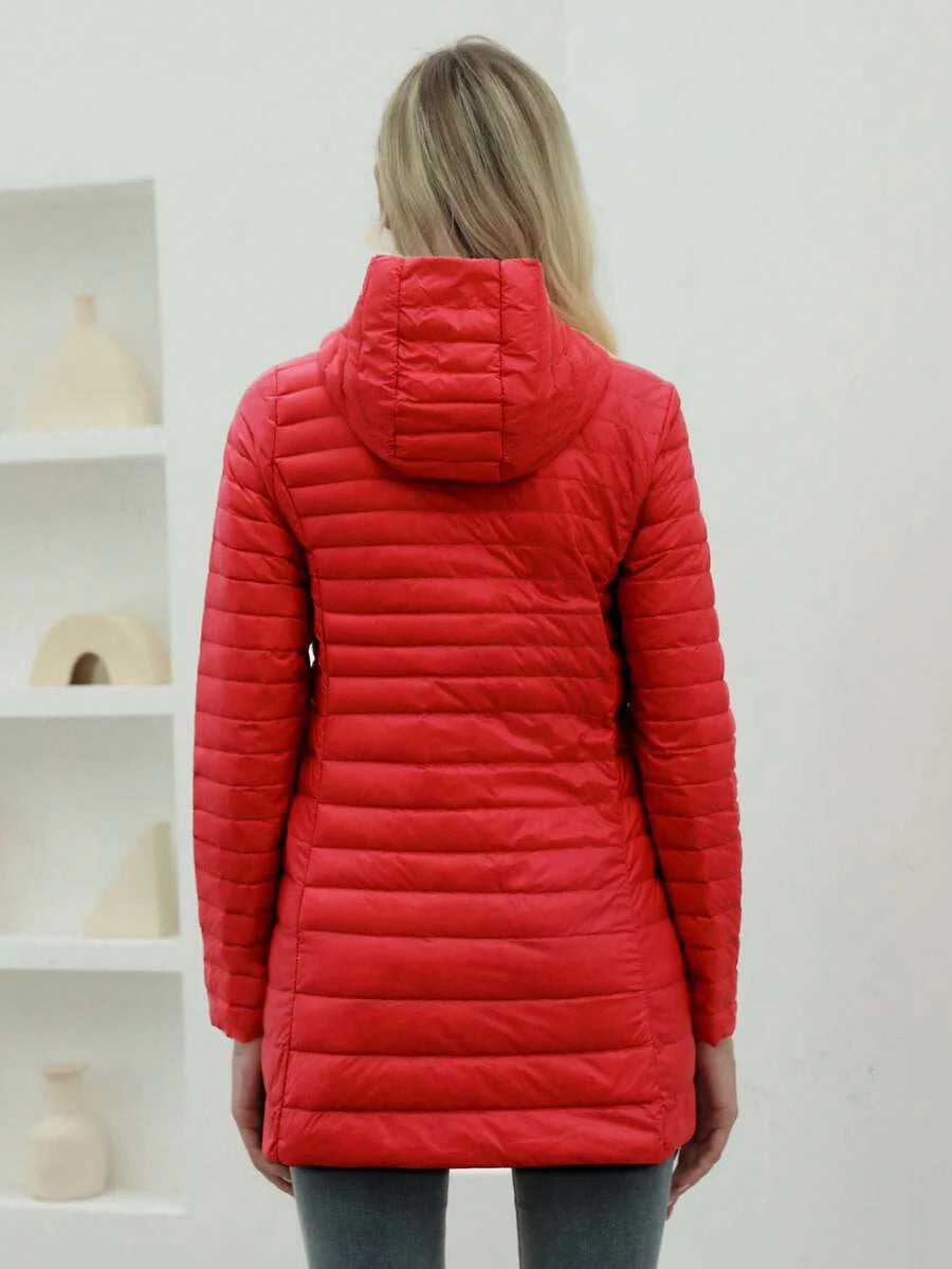 ZIAI ZIAI Women Solid Color Lightweight Long Hooded Winter Down Coat Casual Outdoor Autumn Winter Coat Women