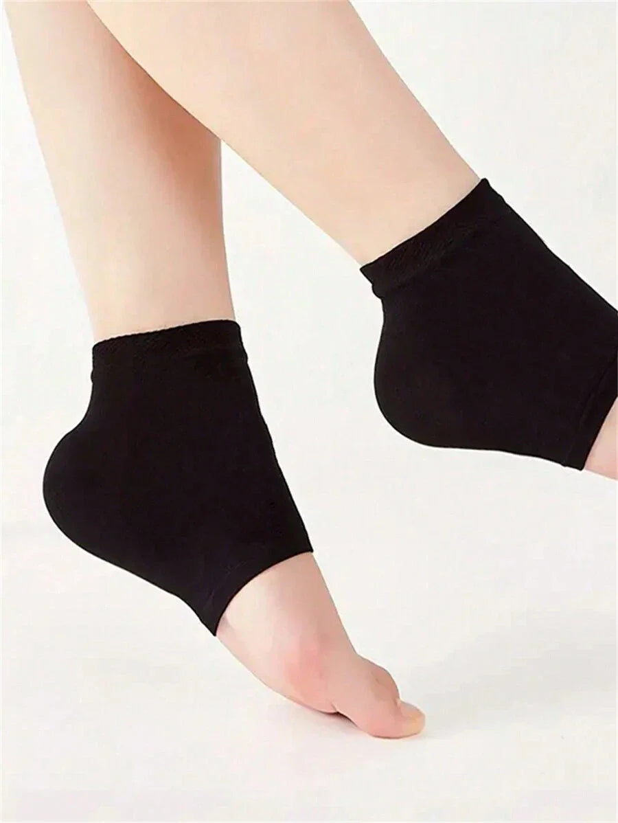 1 Pair Unisex Black Khaki Fabric Heel Protective Sleeves