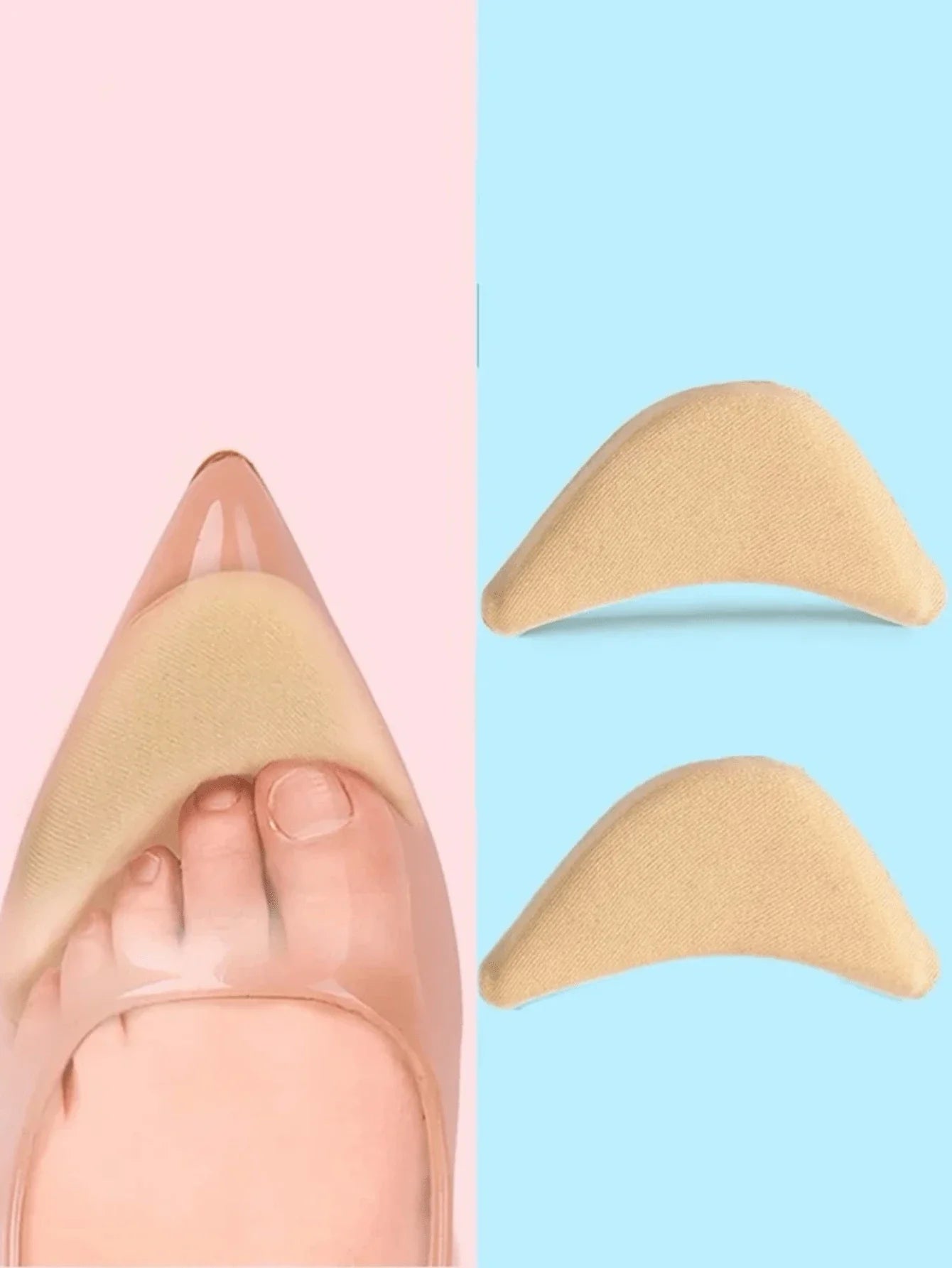 2pcs Fashionable Upgraded Pointed Toe Sponge Anti-Collision Insert (Removable)