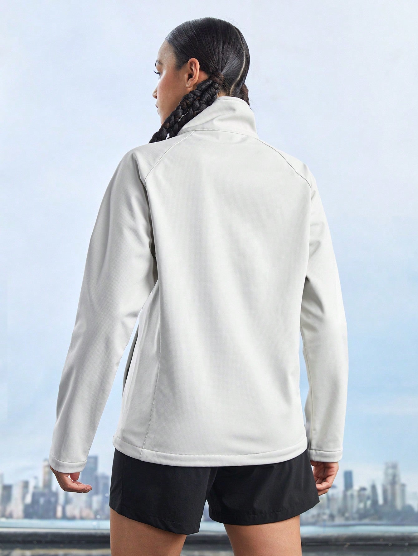 Gameset SHEIN Sport Women's Solid Color Simple Casual Outdoor Jacket