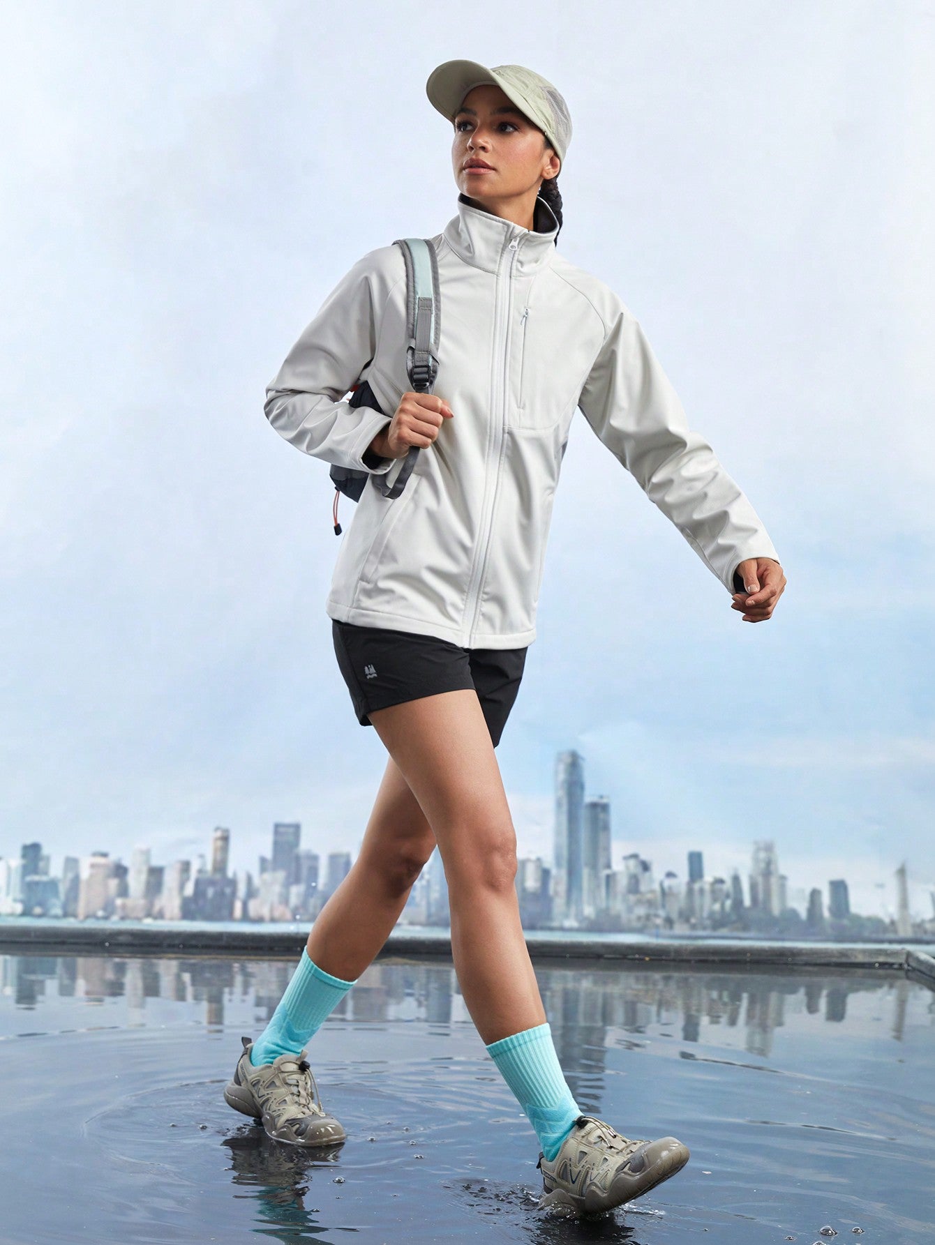 Gameset SHEIN Sport Women's Solid Color Simple Casual Outdoor Jacket
