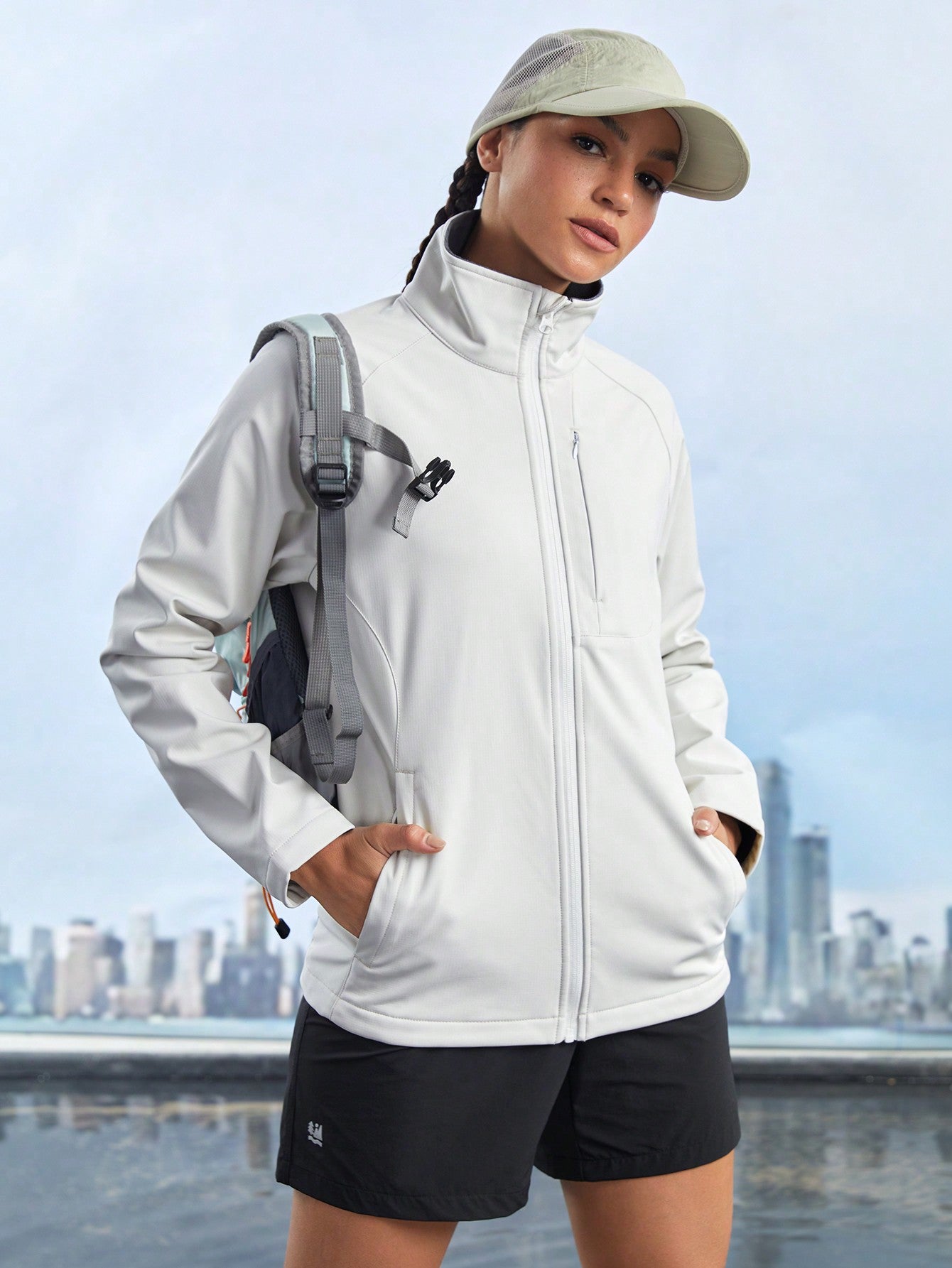 Gameset SHEIN Sport Women's Solid Color Simple Casual Outdoor Jacket