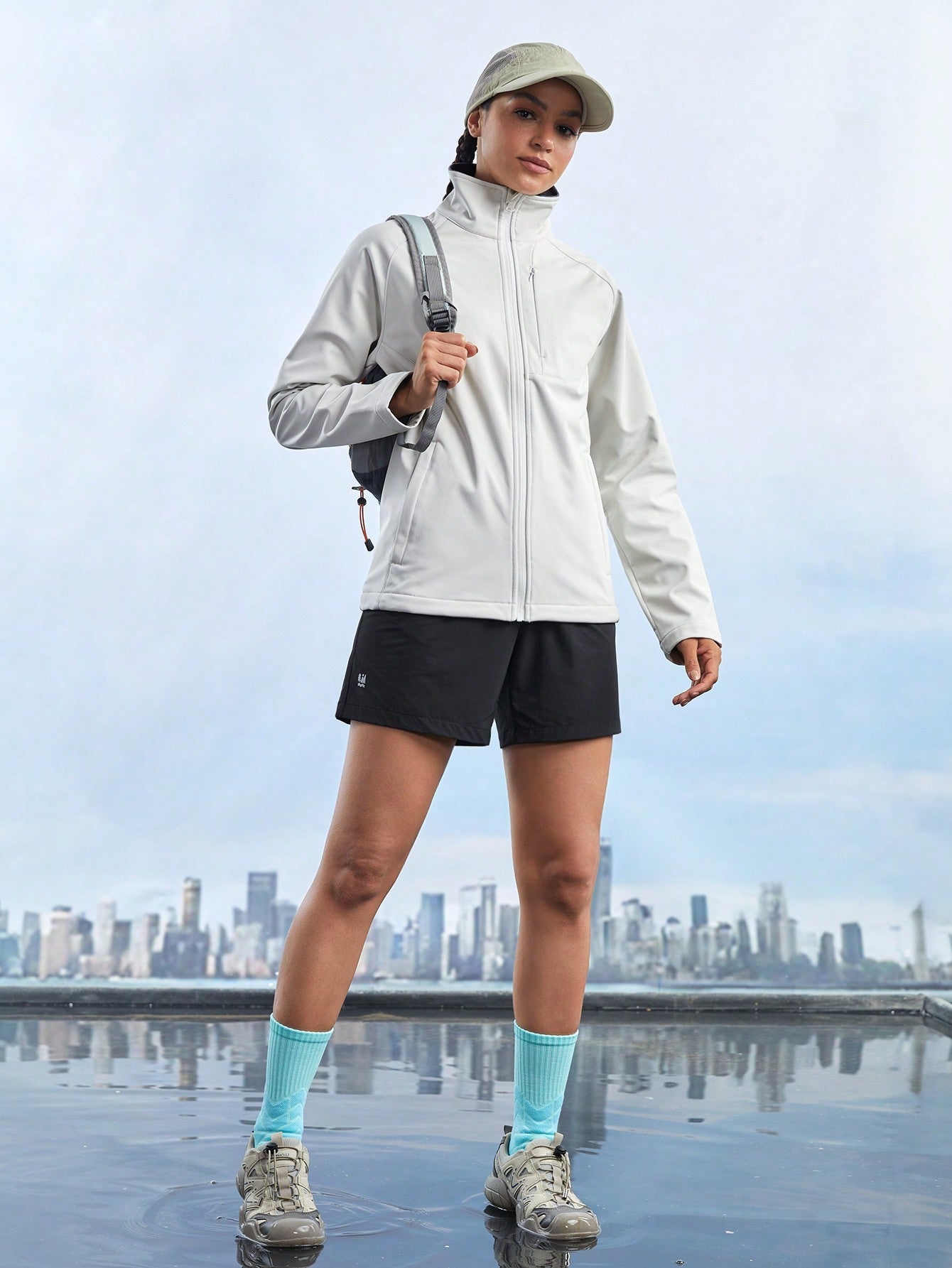 Gameset SHEIN Sport Women's Solid Color Simple Casual Outdoor Jacket