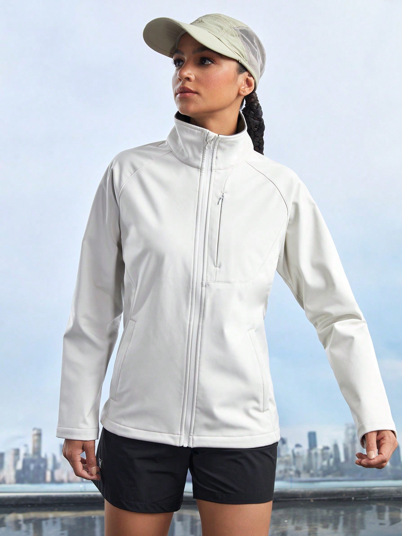 Gameset SHEIN Sport Women's Solid Color Simple Casual Outdoor Jacket