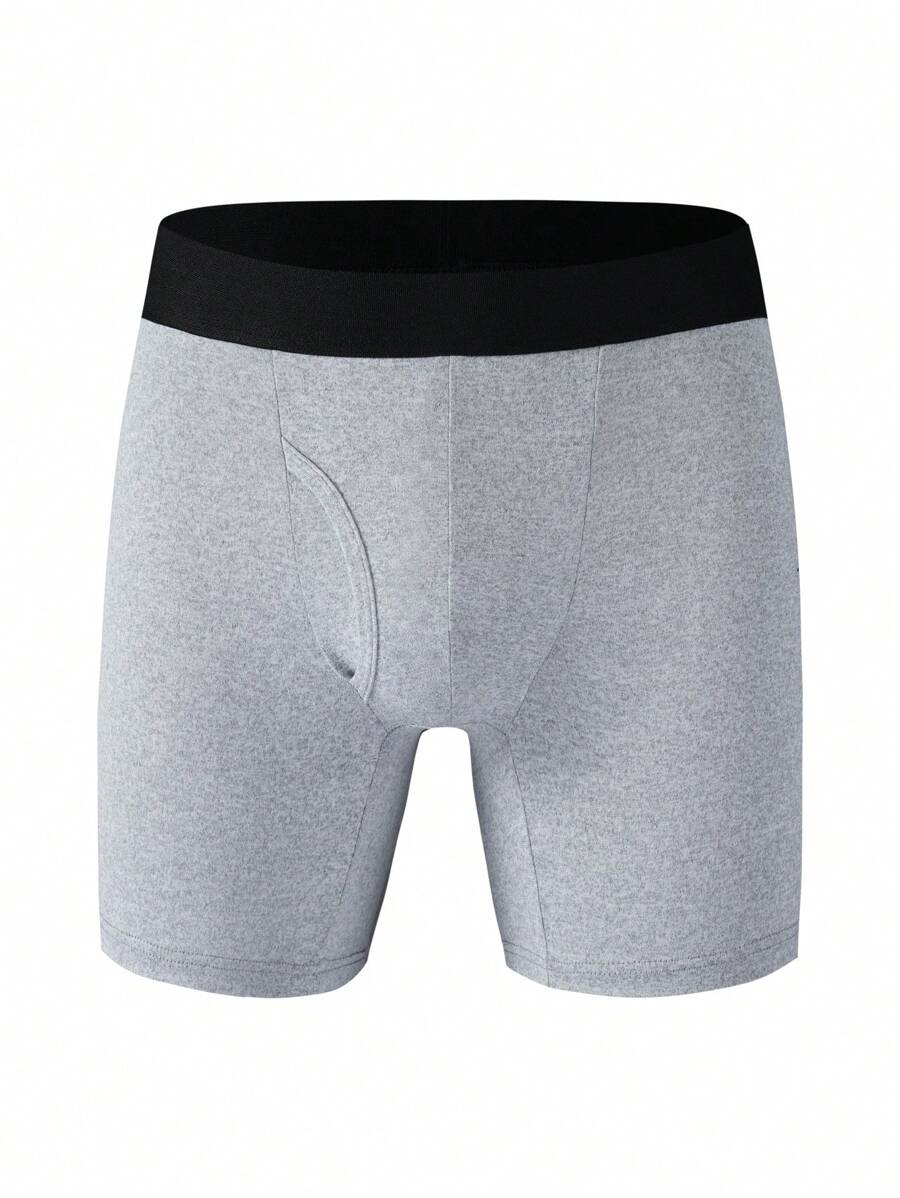 Solid Color Men's Four-Corner Open Fly Underwear (Pack Of 5)