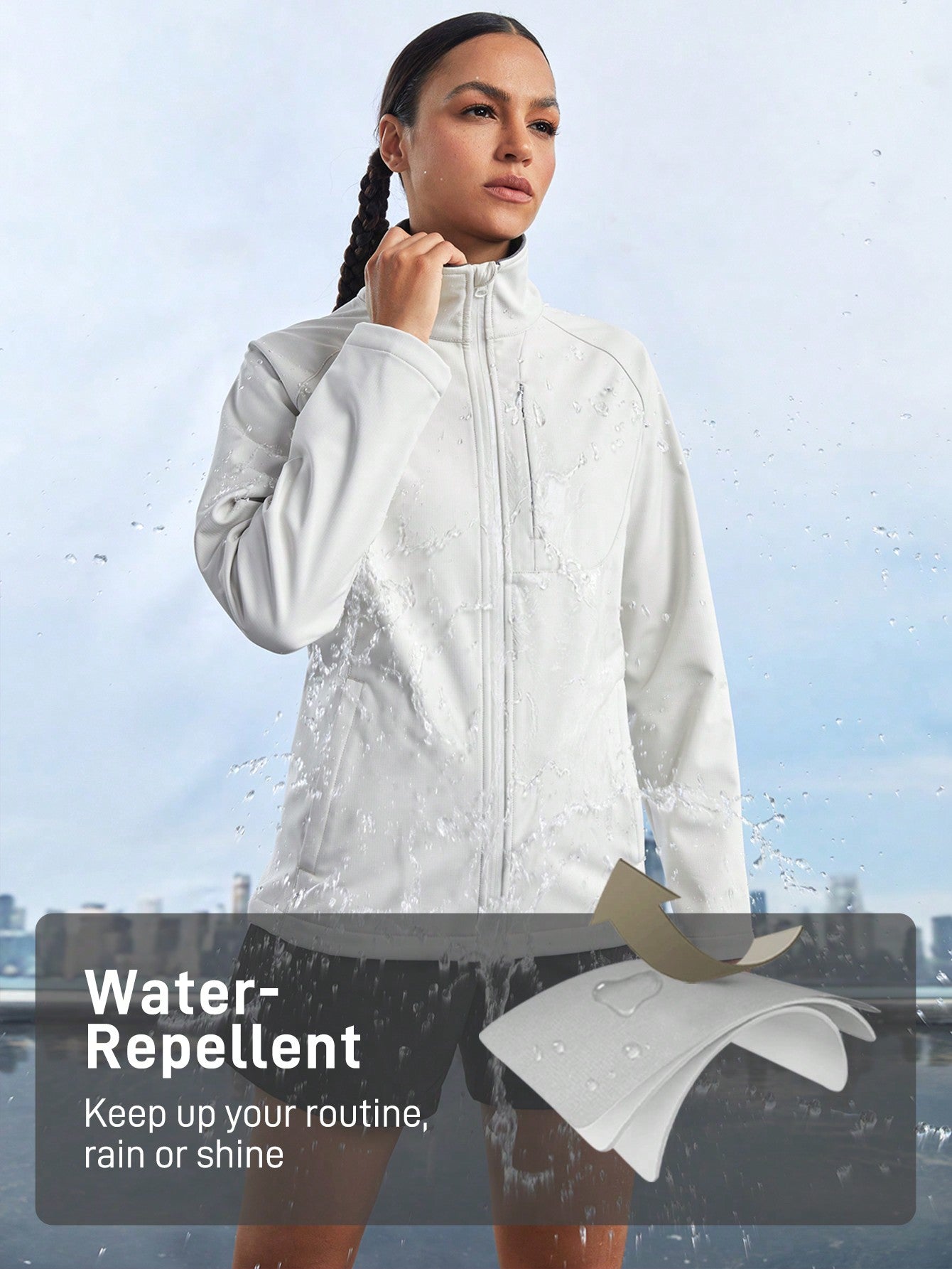 Gameset SHEIN Sport Women's Solid Color Simple Casual Outdoor Jacket