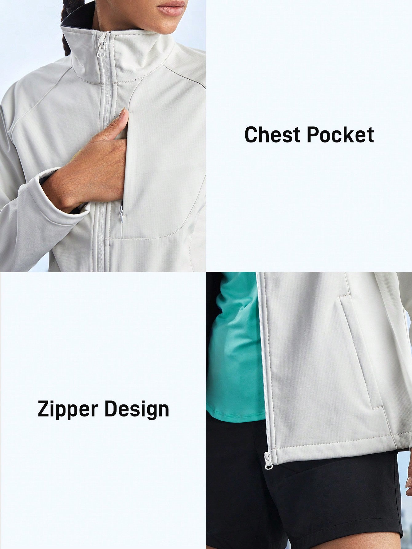 Gameset SHEIN Sport Women's Solid Color Simple Casual Outdoor Jacket