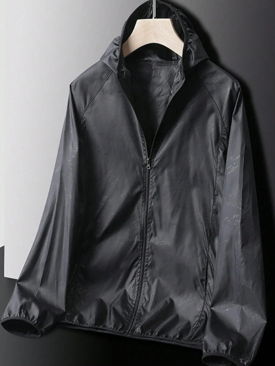 1pc Men Lightweight Quick Dry Jacket Outdoor Casual Water-Resistant Windbreaker, Suitable For Summer