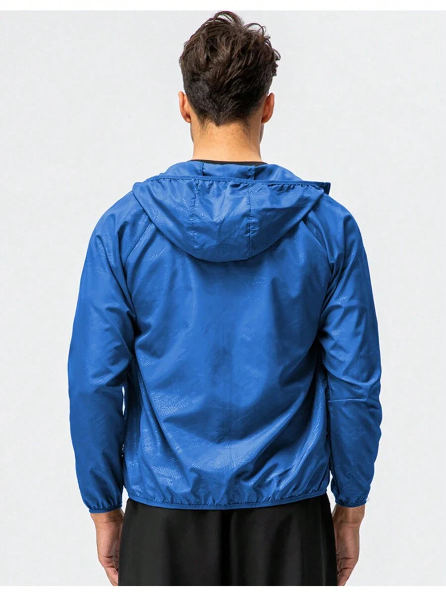 1pc Men's Lightweight Waterproof Jacket, Quick Dry Outdoor Casual Windbreaker Coat, Suitable For Summer