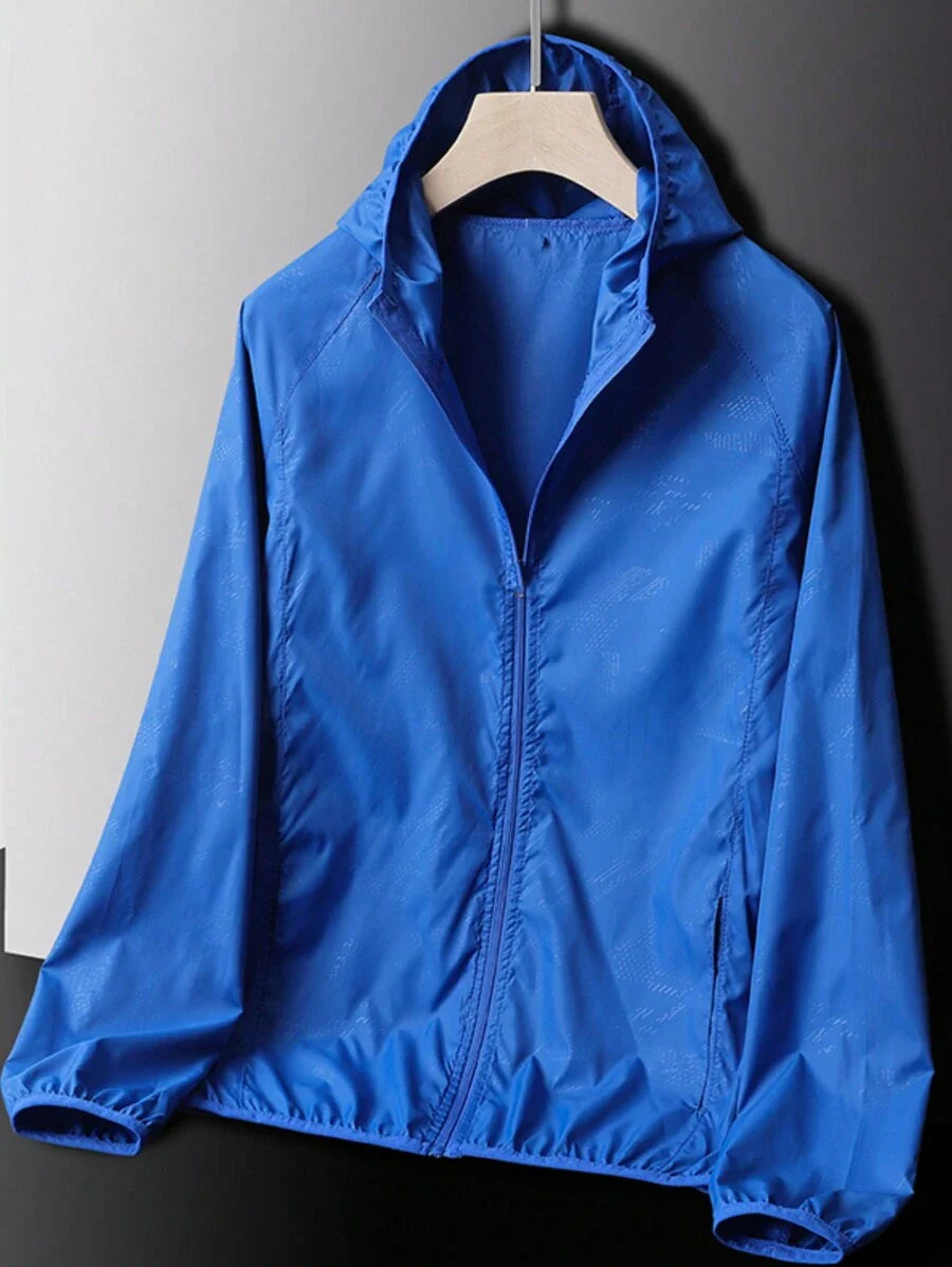 1pc Men Lightweight Quick Dry Jacket Outdoor Casual Water-Resistant Windbreaker, Suitable For Summer