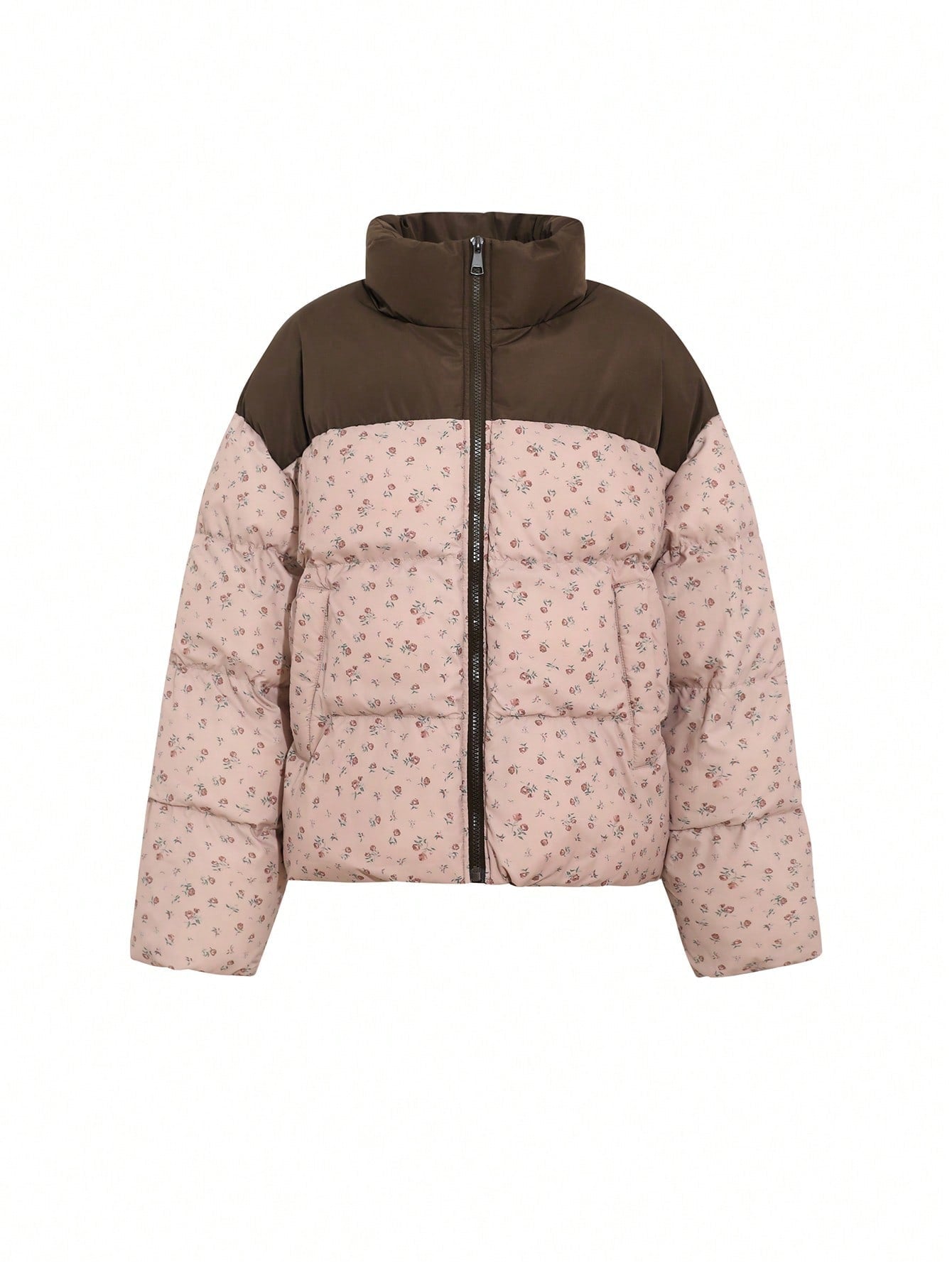 DAZY Women's Simple Printed Long Sleeve Padded Coat/Jacket, Winter Women Clothes, Padded Coat Women