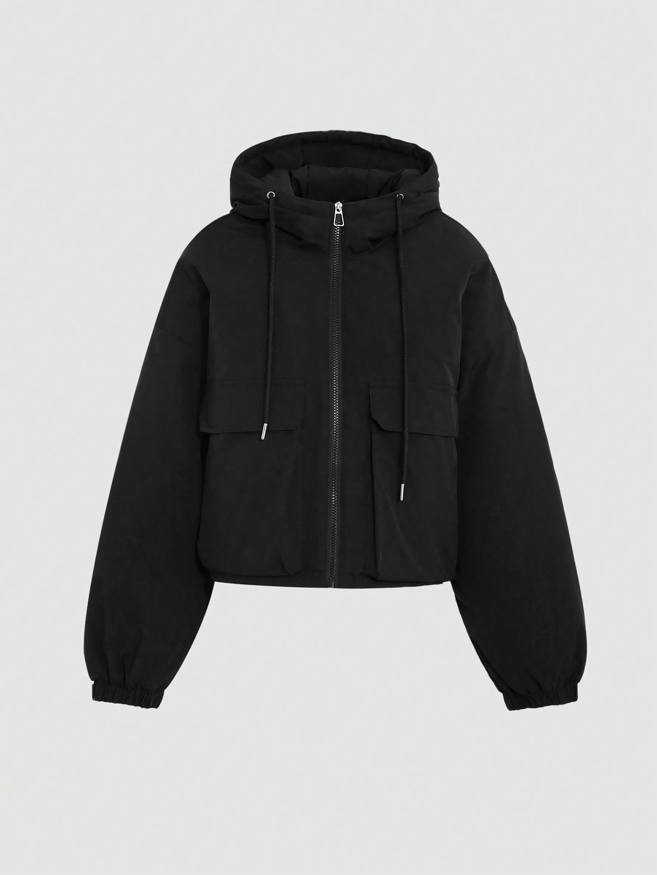DAZY Women's Simple Solid Color Long Sleeve Padded Coat For Daily Wear, Winter Women Clothes, Padded Coat Women Jacket