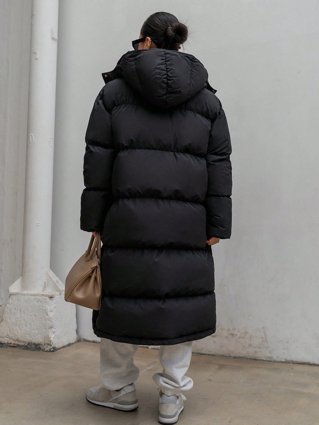 DAZY Women's Solid Color Simple Daily Padded Coat, Winter Women Clothes, Padded Coat Women