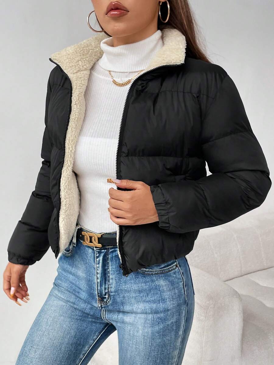 PETITE Women's Warm Thermal Lined Zip-Up Padded Coat, Winter,Cozy Fall And Winter Clothes For Women