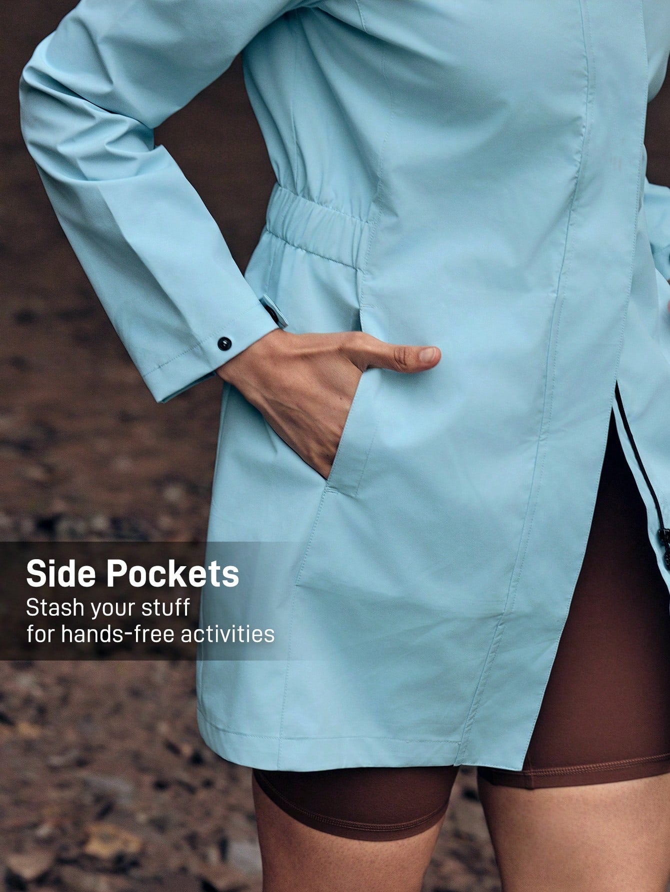 In My Nature Women's Hooded Long Sleeve Button Up Minimalist Casual Outdoor Raincoat