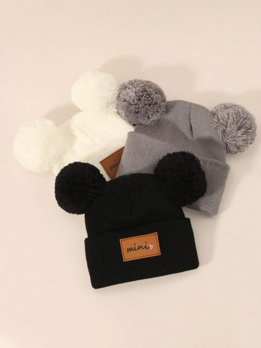 3 Packs Black Beanie Hat for Toddler & Kids (0-16Y)