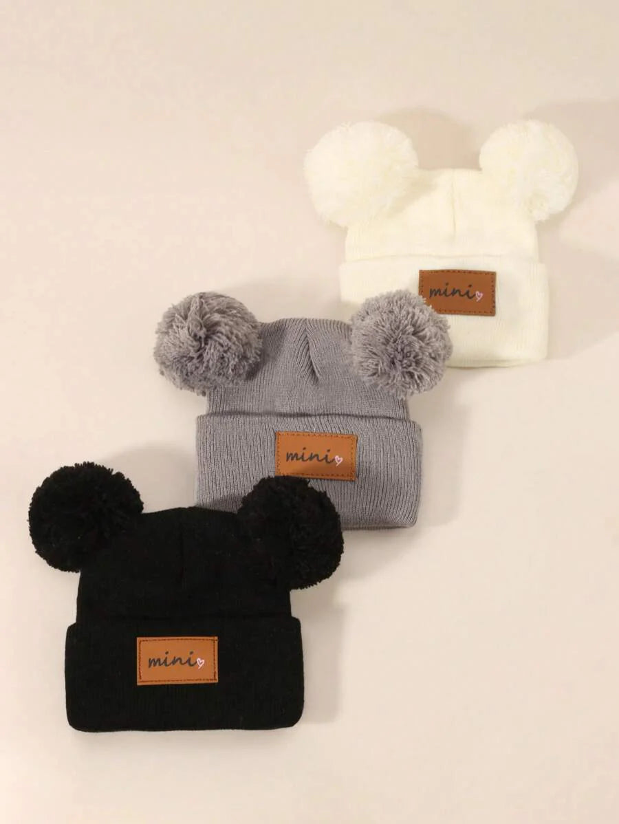 3 Packs Black Beanie Hat for Toddler & Kids (0-16Y)