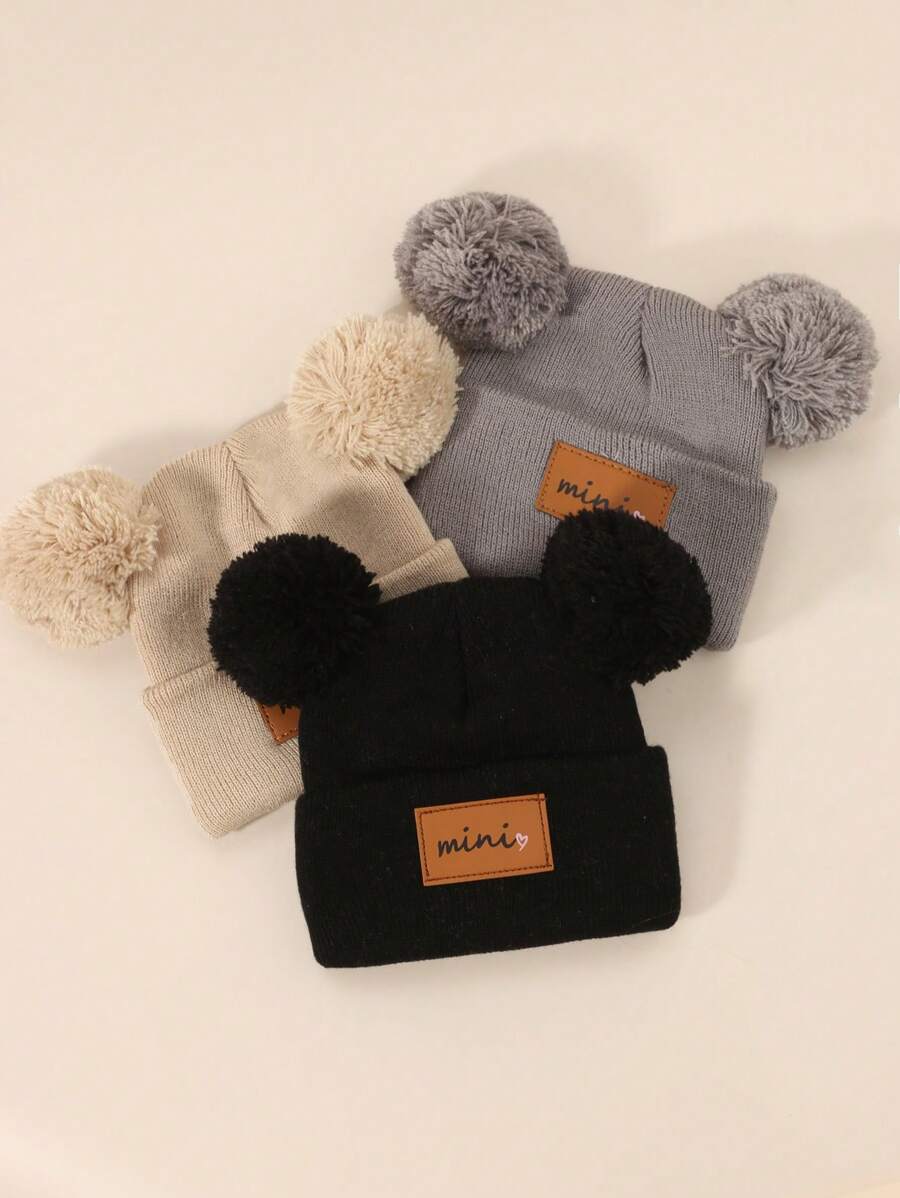 3 Packs Black Beanie Hat for Toddler & Kids (0-16Y)