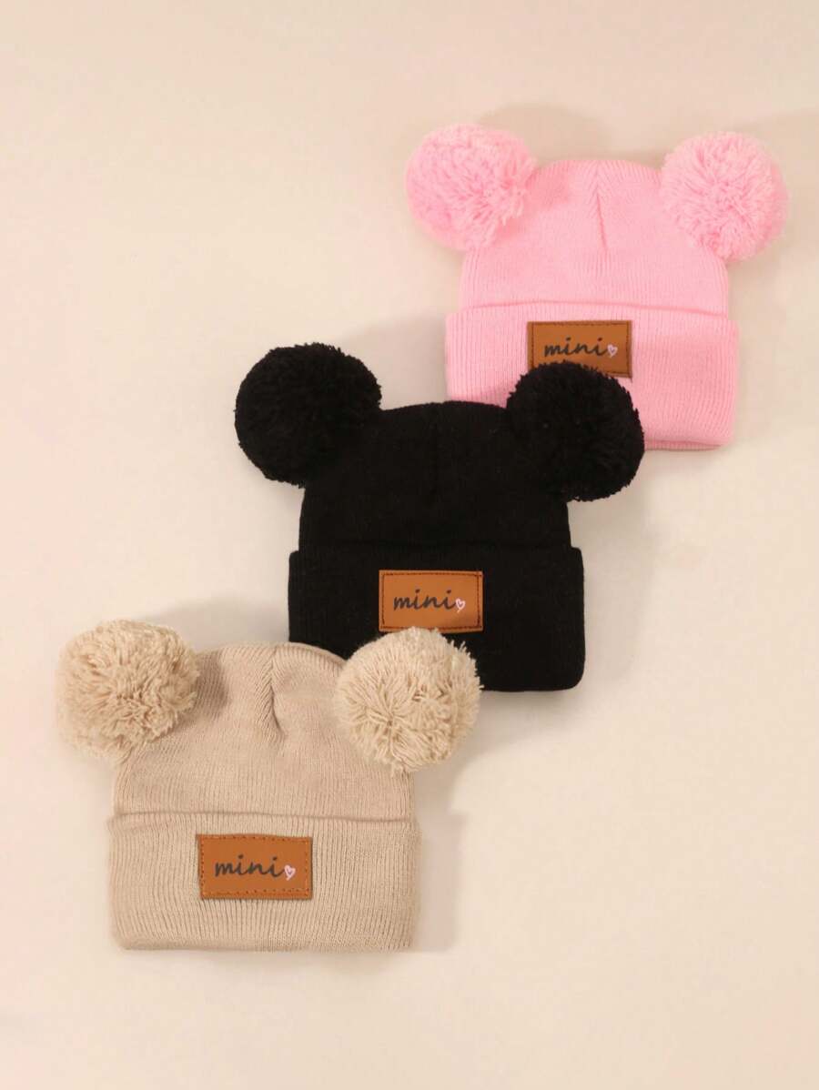 3 Packs Black Beanie Hat for Toddler & Kids (0-16Y)