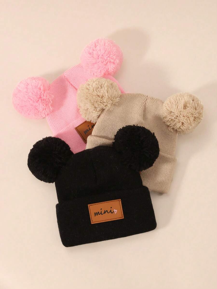 3 Packs Black Beanie Hat for Toddler & Kids (0-16Y)