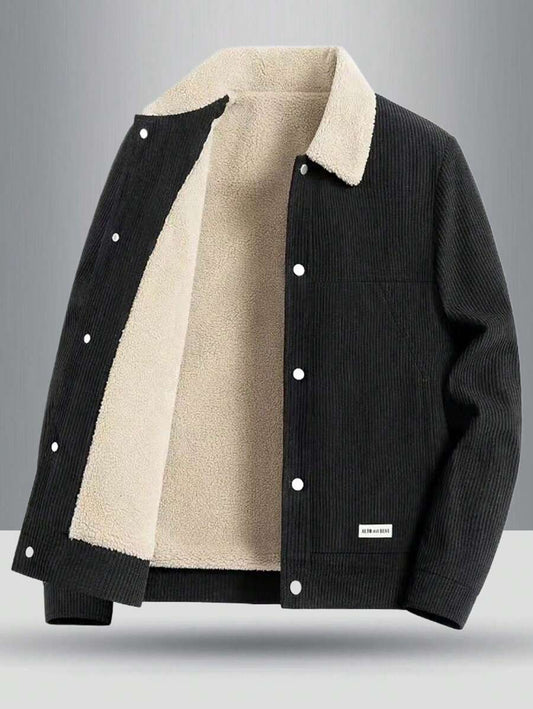 2024 New Men's Outdoor Casual Thicken Warm Fleece Jacket, Winter, For Fall