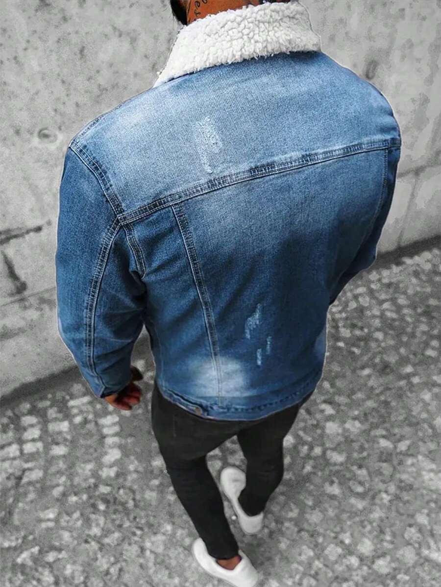 Vintage American Style Men Denim Jacket, Autumn/Winter