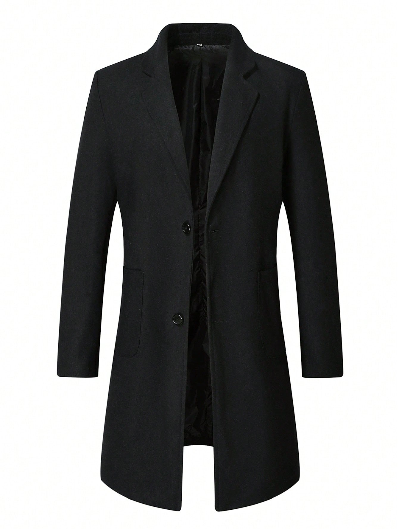 Men's Stand Collar Double Pocket Single-Breasted Coat