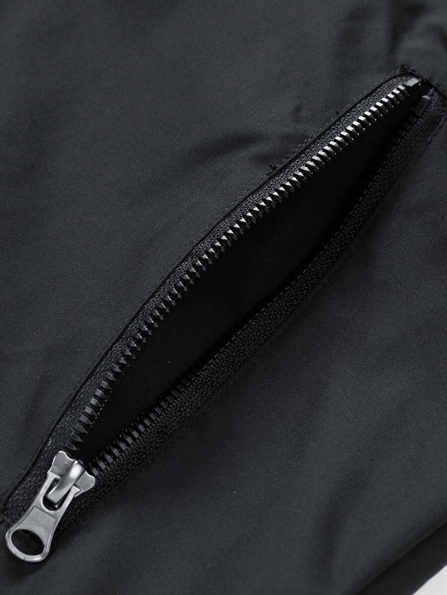 Men's Hooded Jacket With Pockets, Printed Outerwear For Spring And Autumn