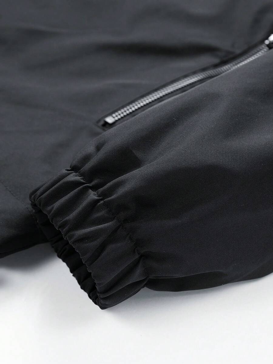 Men's Hooded Jacket With Pockets, Printed Outerwear For Spring And Autumn