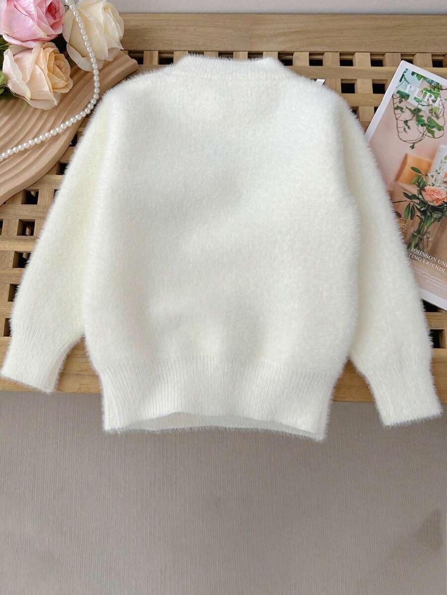 M.Dian 2025 Young Girl Cartoon Sweater Top